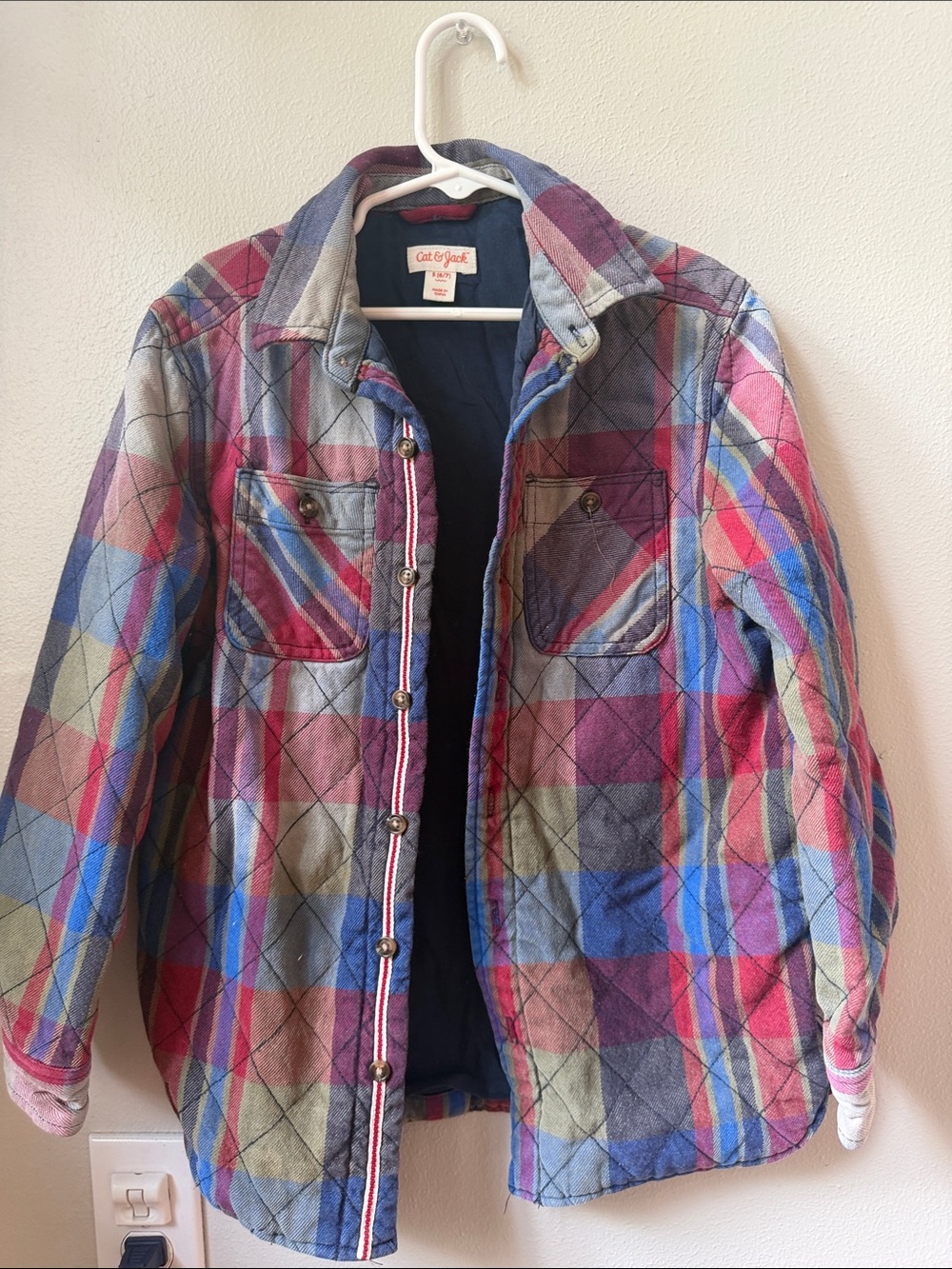 Cat & Jack Multicolor Quilted Plaid Jacket